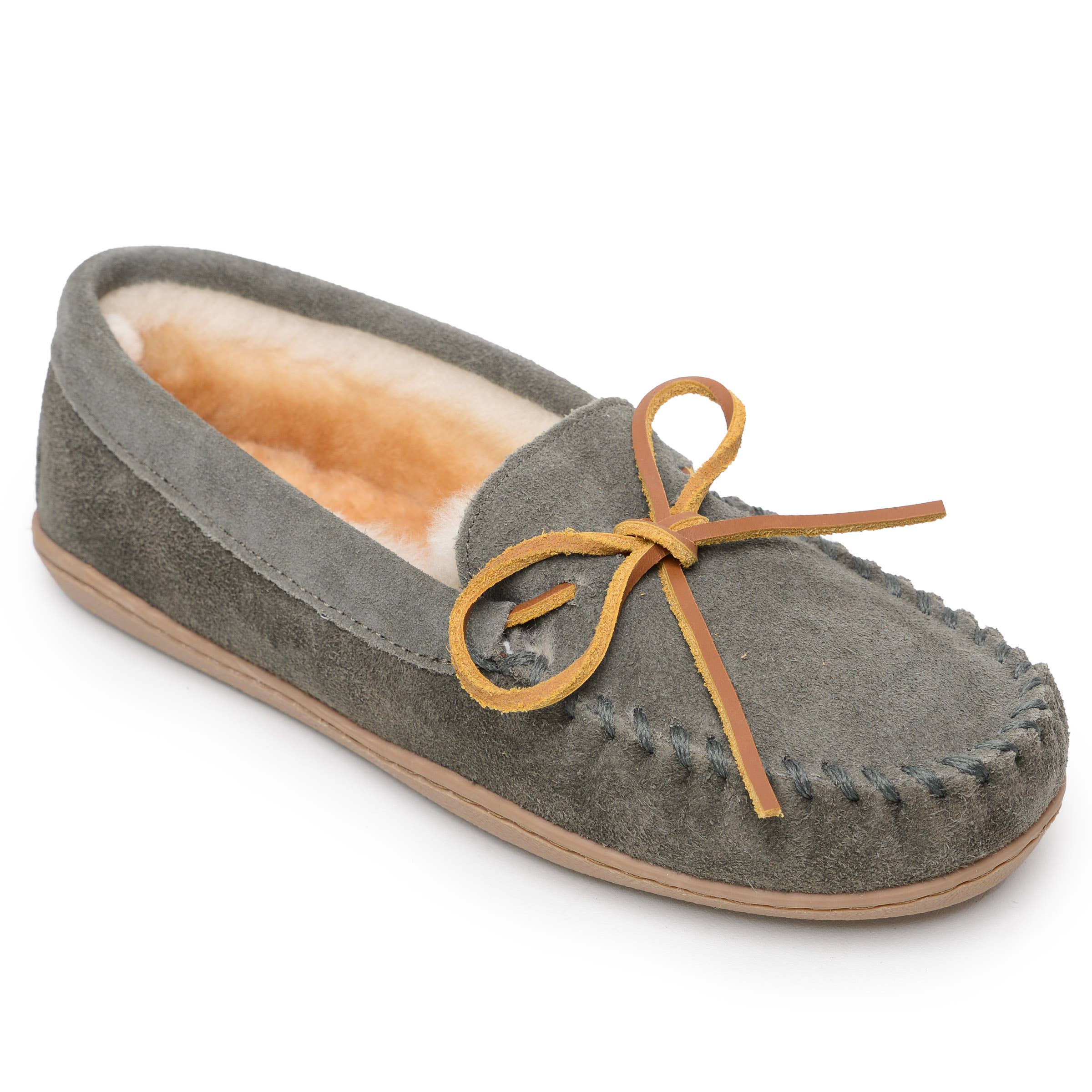 Minnetonka - Wholesale Slippers - Women's - Women's Suede Cozy Sheepskin Lined Hardsole Slippers3