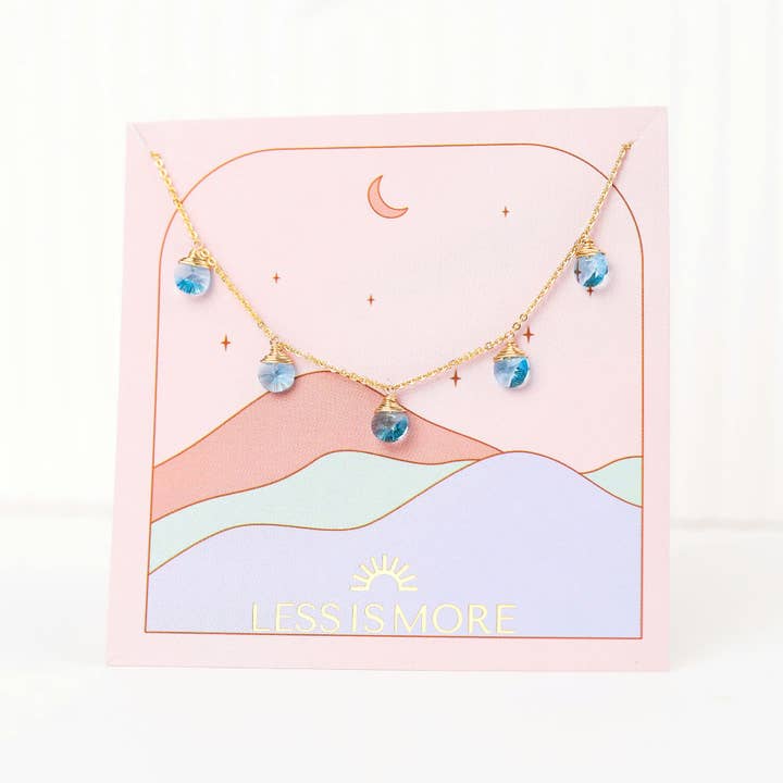 Less is More – Engroshandel Halskæde med vedhæng – Safir Swarovski Confetti halskæde (Guld eller Sølv)1