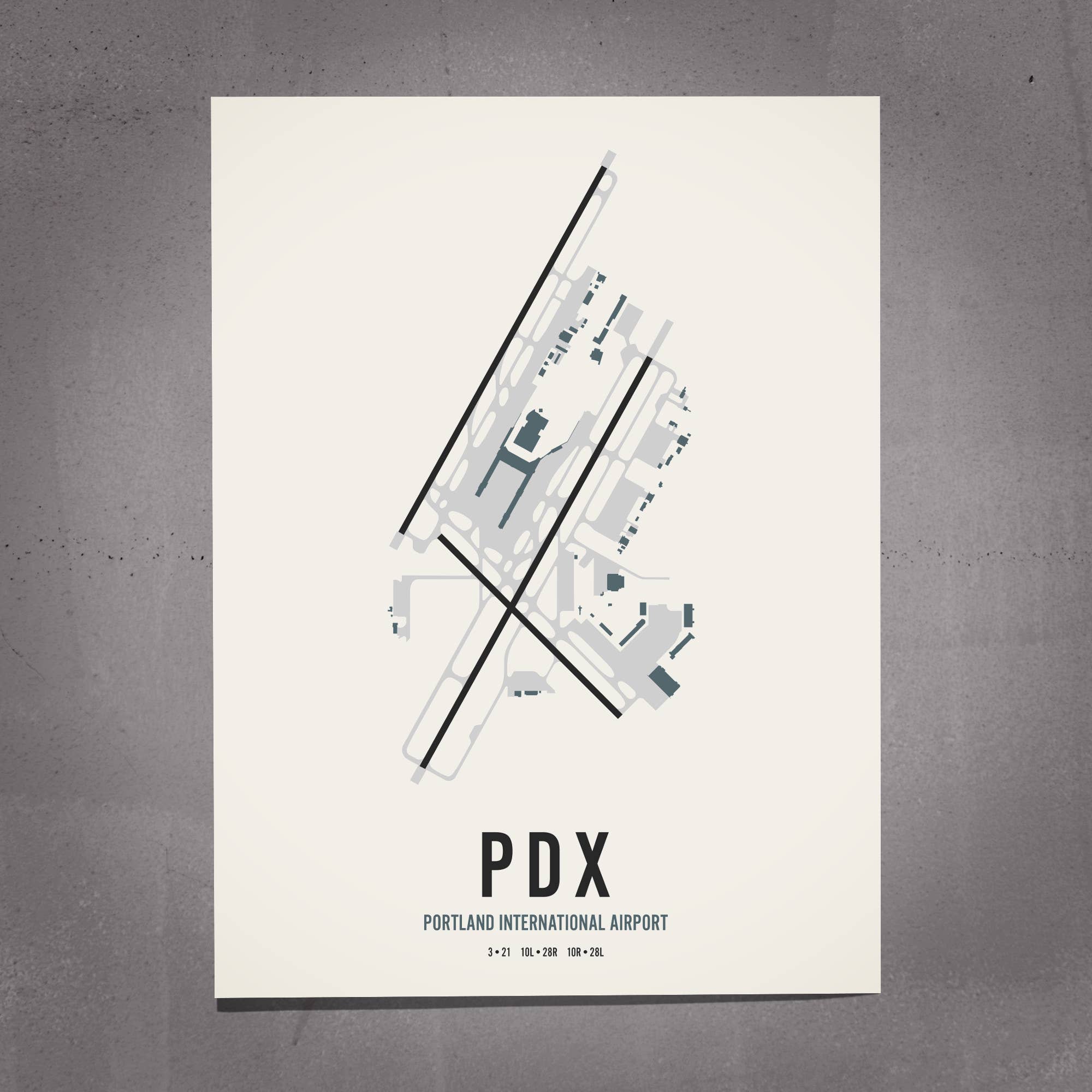 Mr City Printing - Wholesale Art Print - Portland Airport Map Art0