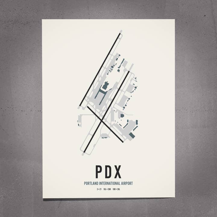 Mr City Printing - Wholesale Art Print - Portland Airport Map Art