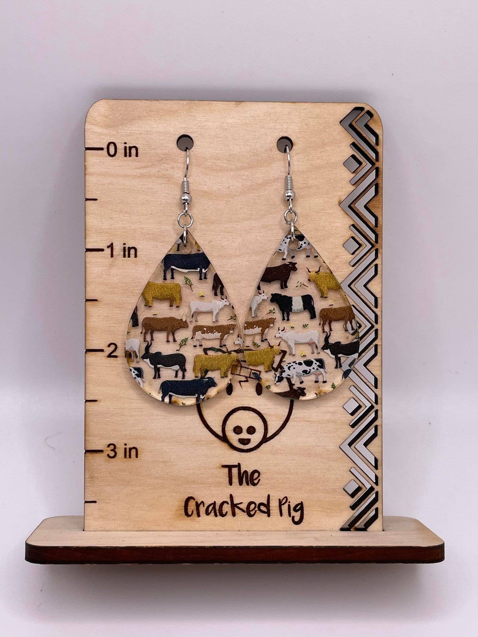 The Cracked Pig - Wholesale Dangle Earrings - Cows and Bulls Earrings | Stainless Steel Hardware3