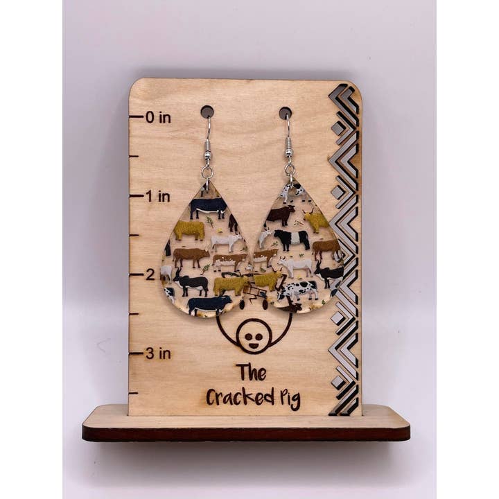 The Cracked Pig - Wholesale Dangle Earrings - Cows and Bulls Earrings | Stainless Steel Hardware3