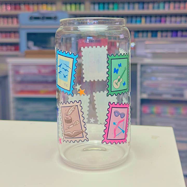 Taça de vidro Taylor Swift Eros Tour & TTPD Stamp por atacado de Crafting by Mayra