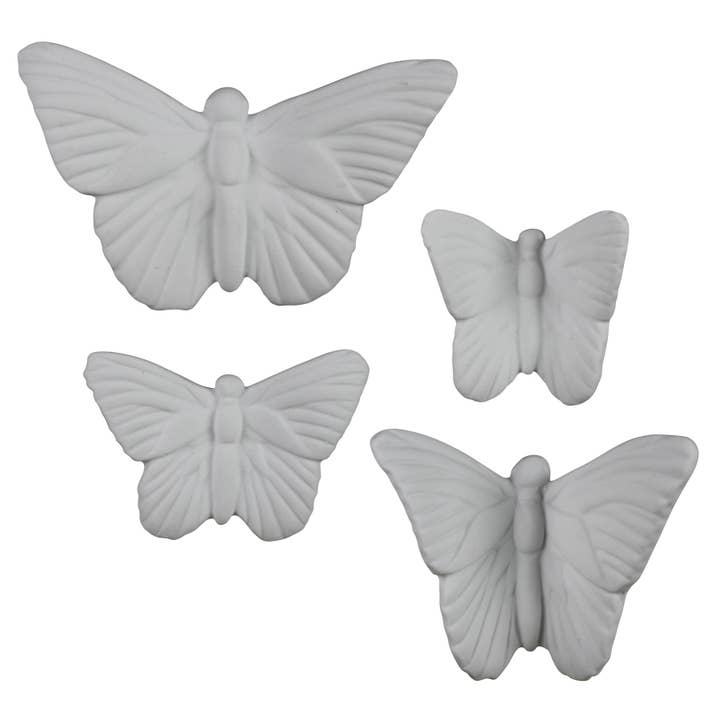 Butterflies in Flight - Set of 4 White for wholesale by HomArt