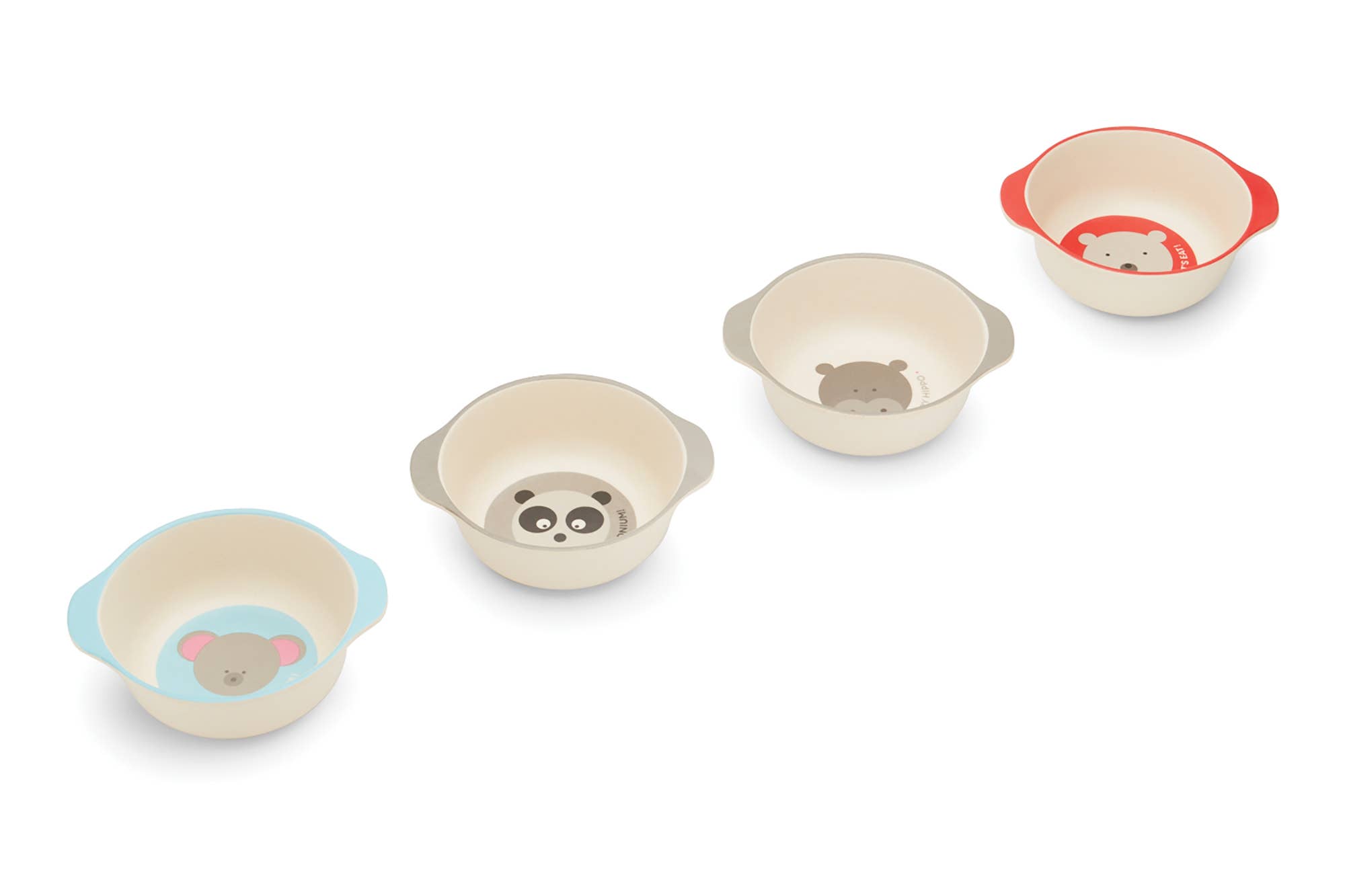 Fox Run Brands - Wholesale Bowl - Red Rover Bamboo Animal Bowls, Set of 4, 4.5" x 5.25"5