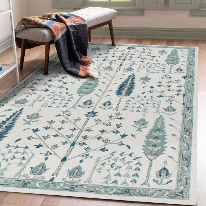 LR Home - Wholesale Area Rug - Traditional Tree of Life Organic Wool Indoor Area Rug