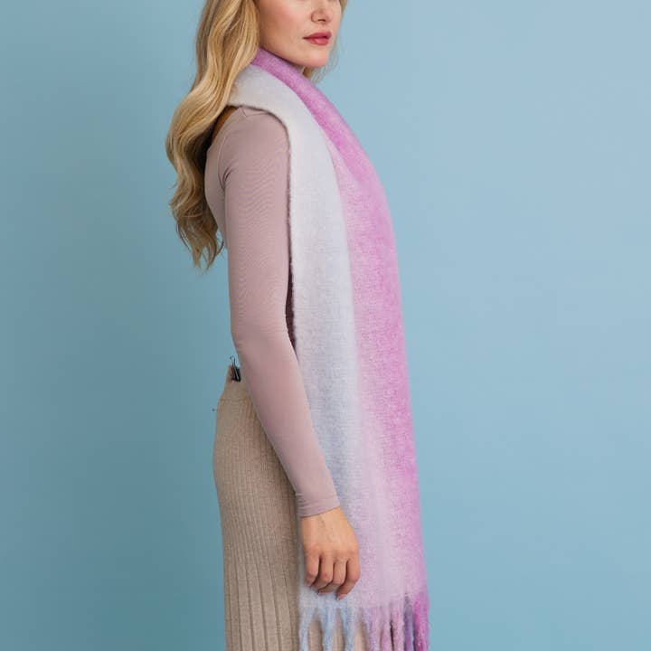 Leto Accessories - Wholesale Scarf - Women's - Ombre Dream Luxe Fringe Blanket Scarf 🎨3