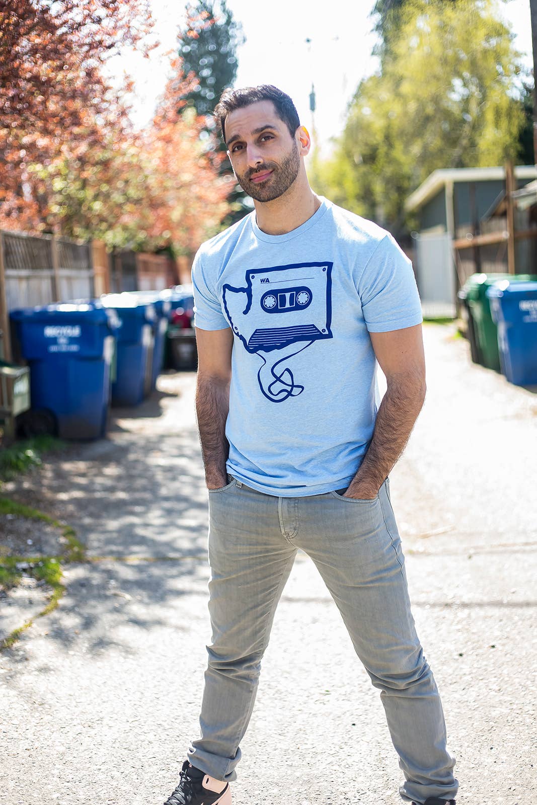 Viaduct - Wholesale Screen Printed T-Shirt - Unisex - Washington State Cassette tee2