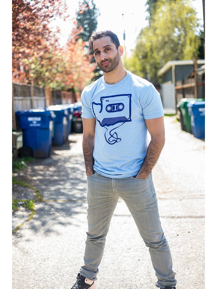 Viaduct - Wholesale Screen Printed T-Shirt - Unisex - Washington State Cassette tee2