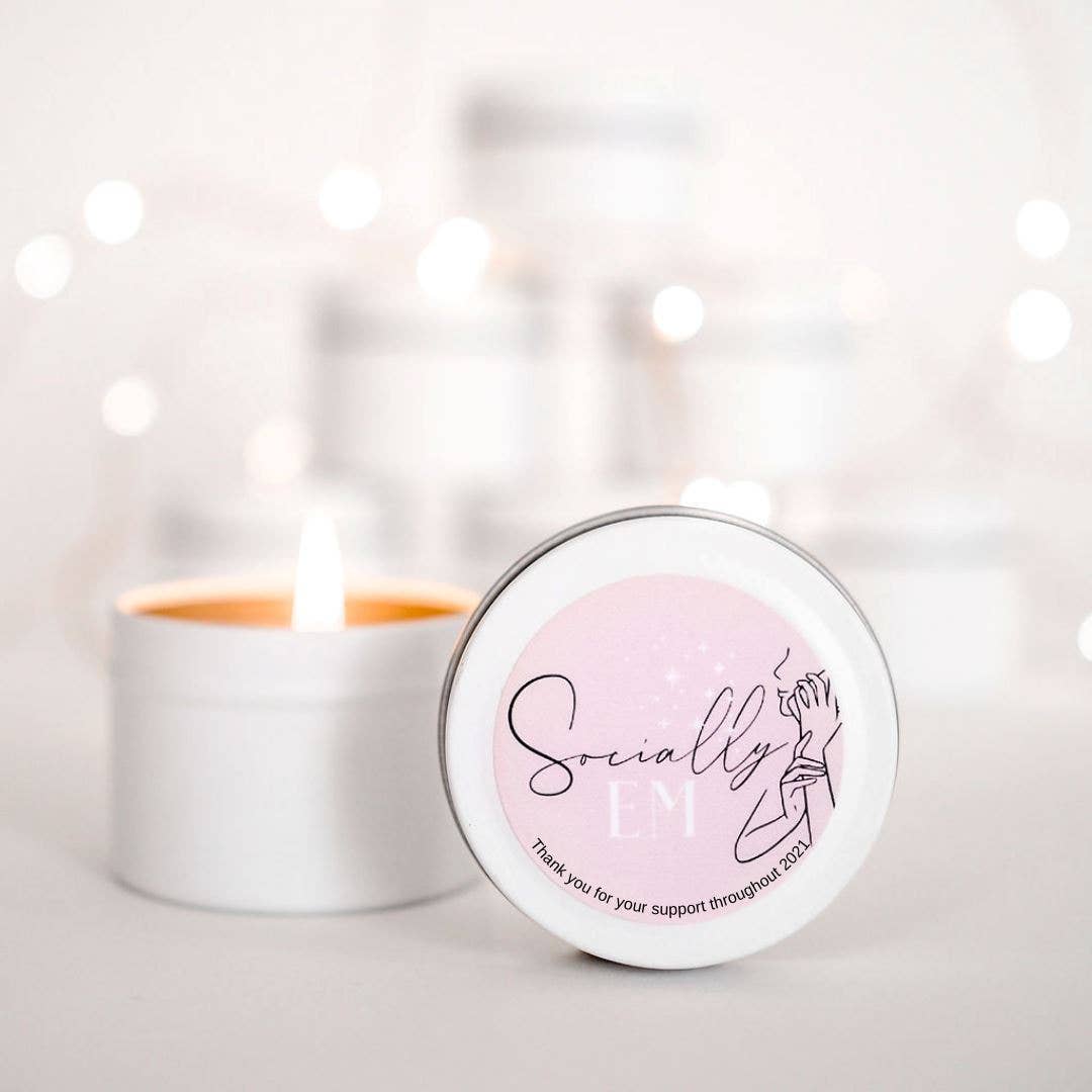 RISEthecandlestudio - Wholesale Travel Candles - Custom Designed | Branded Candle | Corporate Thank you candles | Business Branding with Personalise Message | 10-12hours burn time1