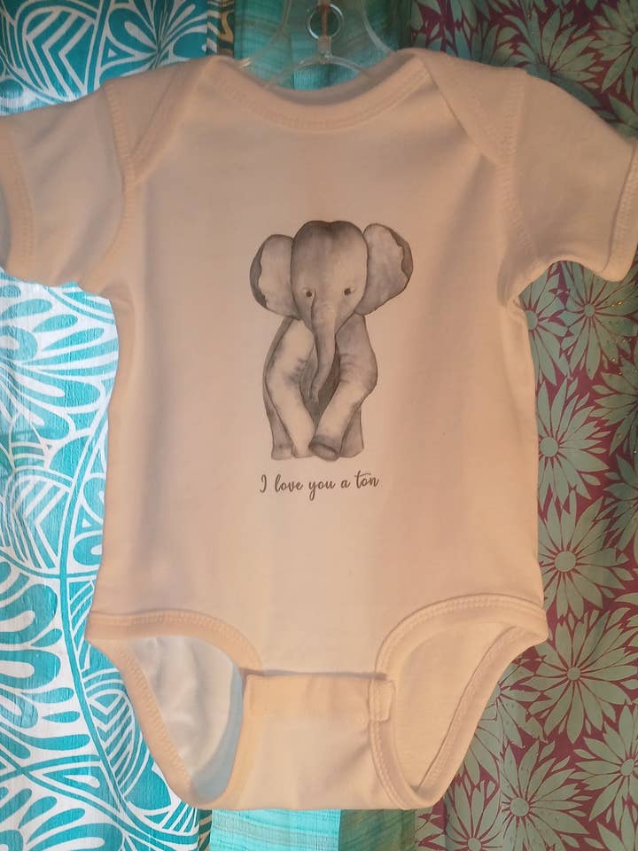 Elephant Onesie for wholesale by Blue Mermaid Art