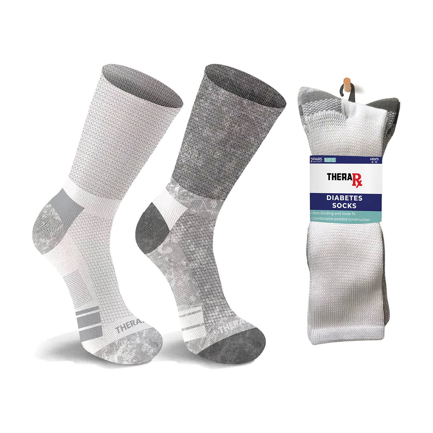 Extreme Fit Wholesale – wholesale Socks – Unisex – 2-Pairs: Non-Binding Loose Fit Cotton Diabetic Crew Socks10