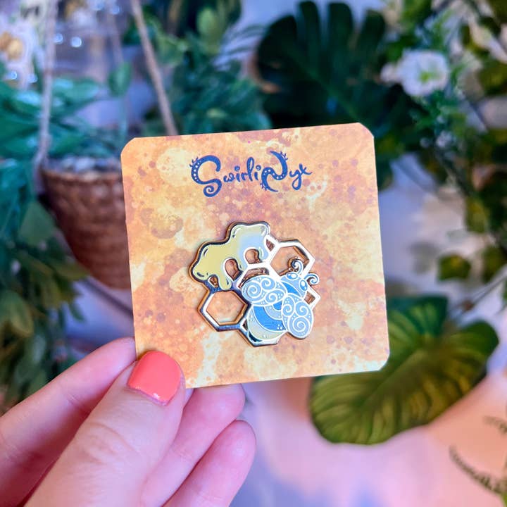 SwirliNyx – wholesale Lapel pin/button – Honey Bee Enamel Pin13