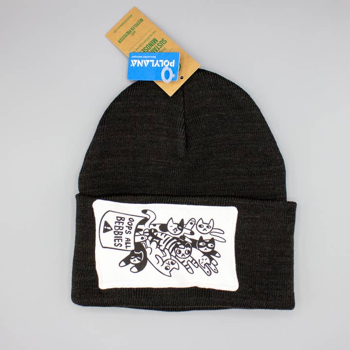 Oeps, allemaal Bebbies! Kattenliefhebber's Muts | Zeefdruk Patch op Gerecyclede Muts voor wholesale door Hijinx Mixed Media