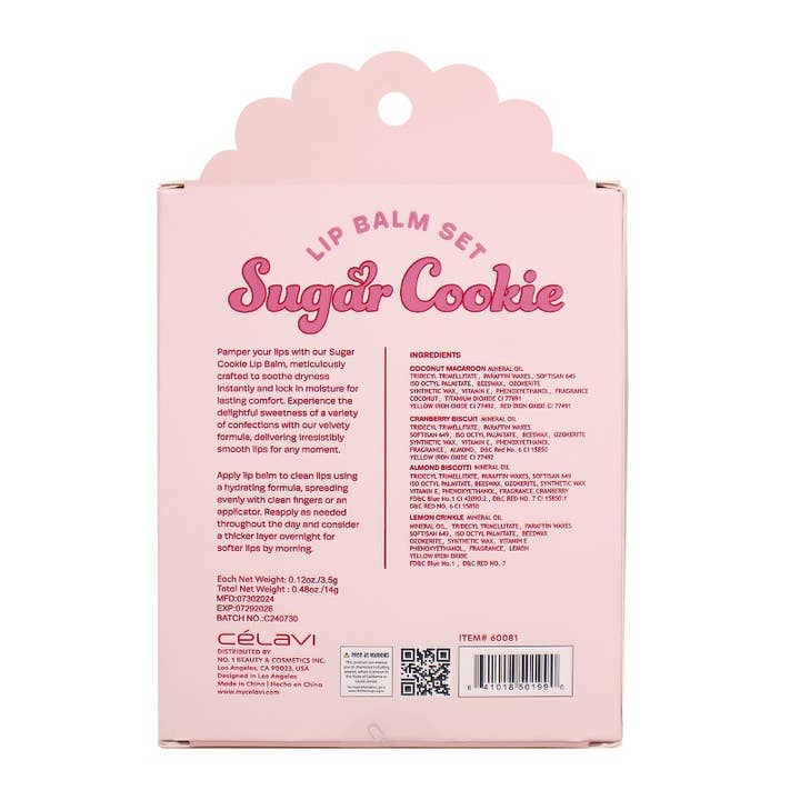 PINEAPPLE Beauty - Wholesale Lip Balm Set - Celavi 60081 Sugar Cookie Lip Balm Set - 12