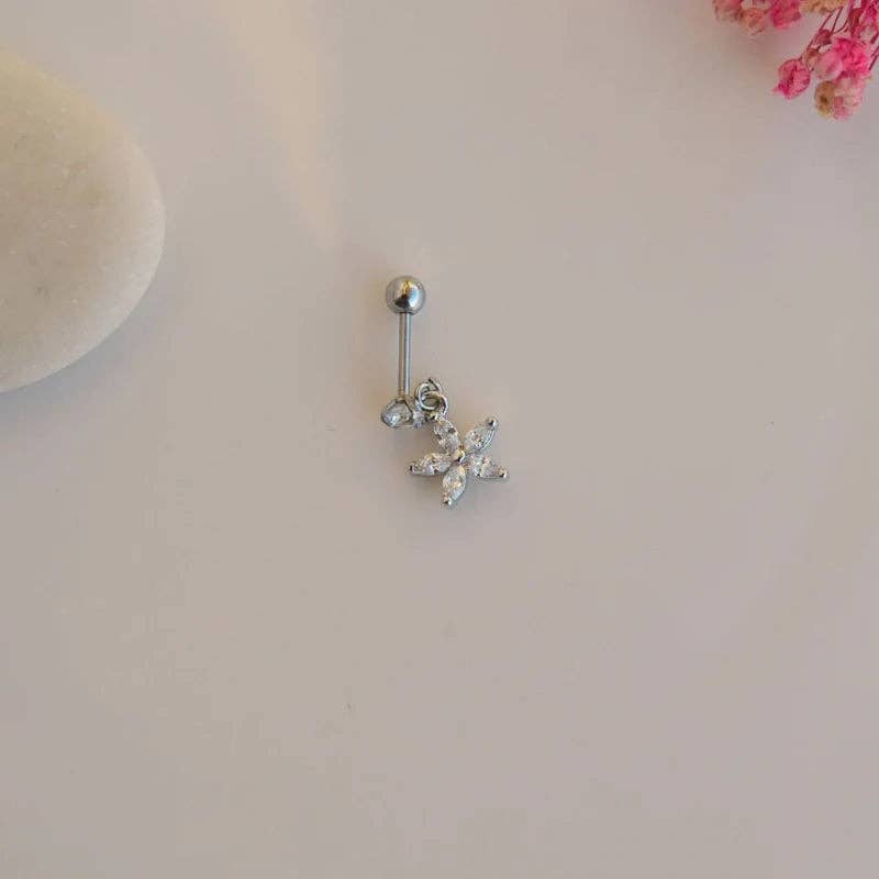 StockJWL – wholesale Single earring – Flower Wobbly Piercing for Helix and Cartilage - Available in Gold and Silver5