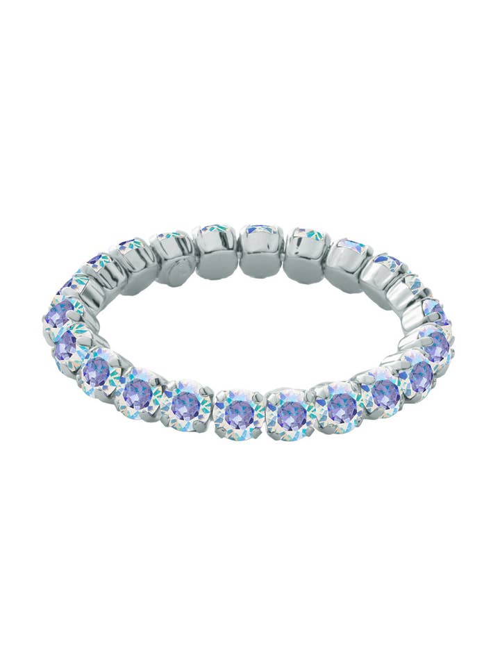 Stretch-Armband AB aus Silber und Kristall, 17,8 cm für den Großhandel von Sorrelli