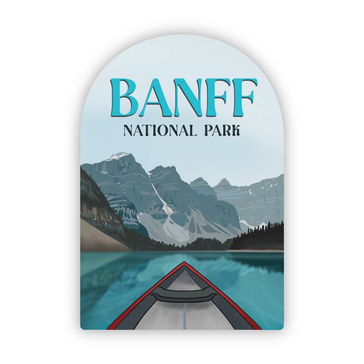 Autocollant du parc national Banff - Lac Moraine pour la vente par Creatively Leanne