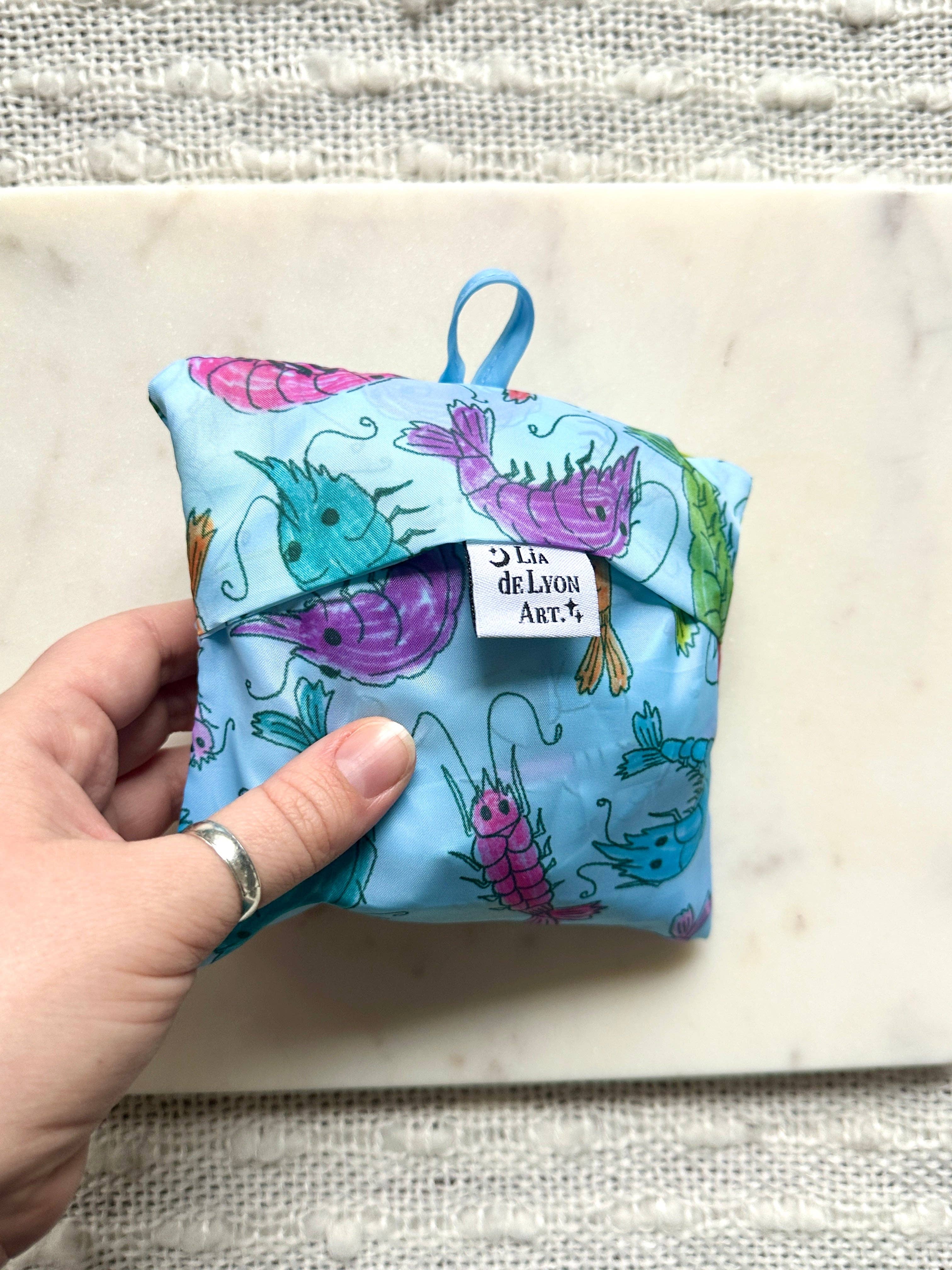 liadelyonart - Wholesale Grocery/Shopping Bag - Whimsical Shrimp Reusable Tote Bag11