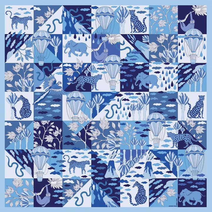 Châle en laine de l'imagination de la forêt tropicale pour la vente par Jessie Zhao New York