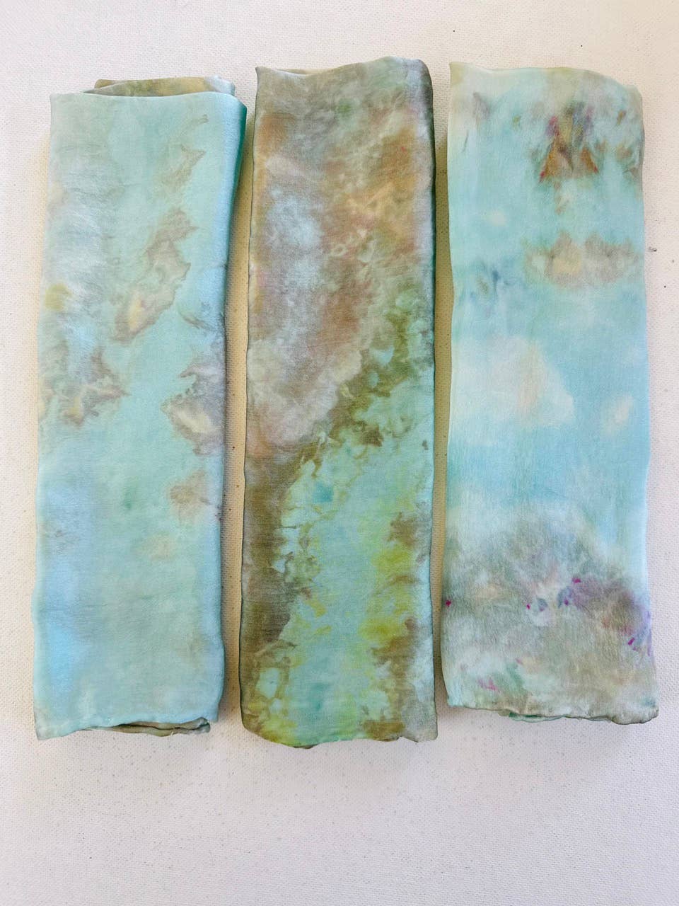 Mira Blackman - Wholesale Sjaal - Dames - Zijden sjaal met handgeverfde grote streeppatronen (10 kleuren) - veelzijdige bandana16