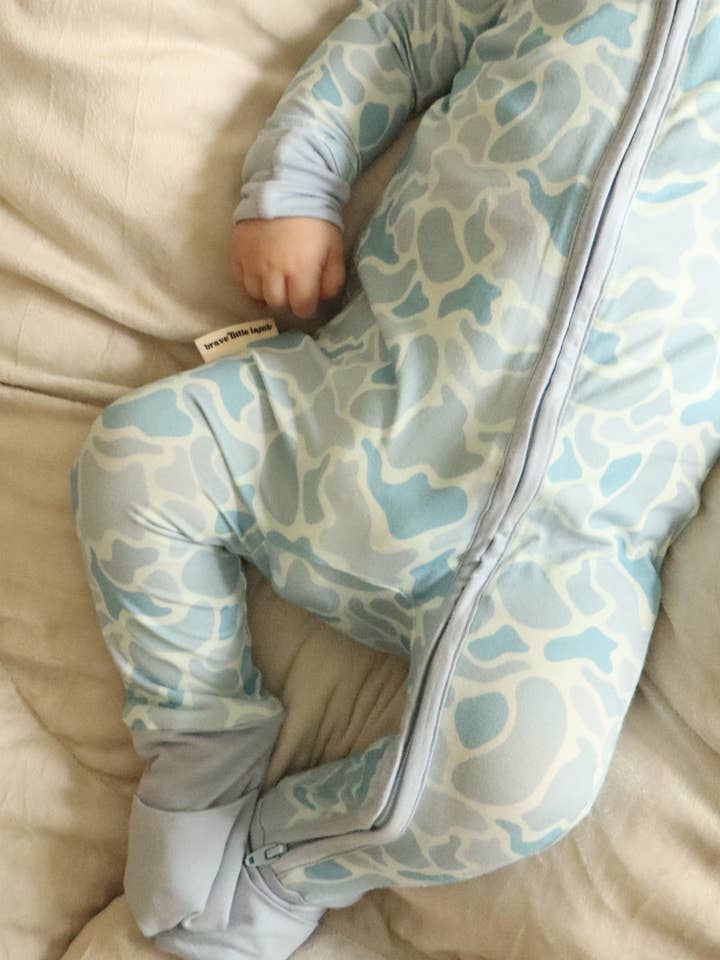 Brave Little Lamb the Label - Wholesale Jumpsuit - Baby - Coastal Camo Zip Footie1