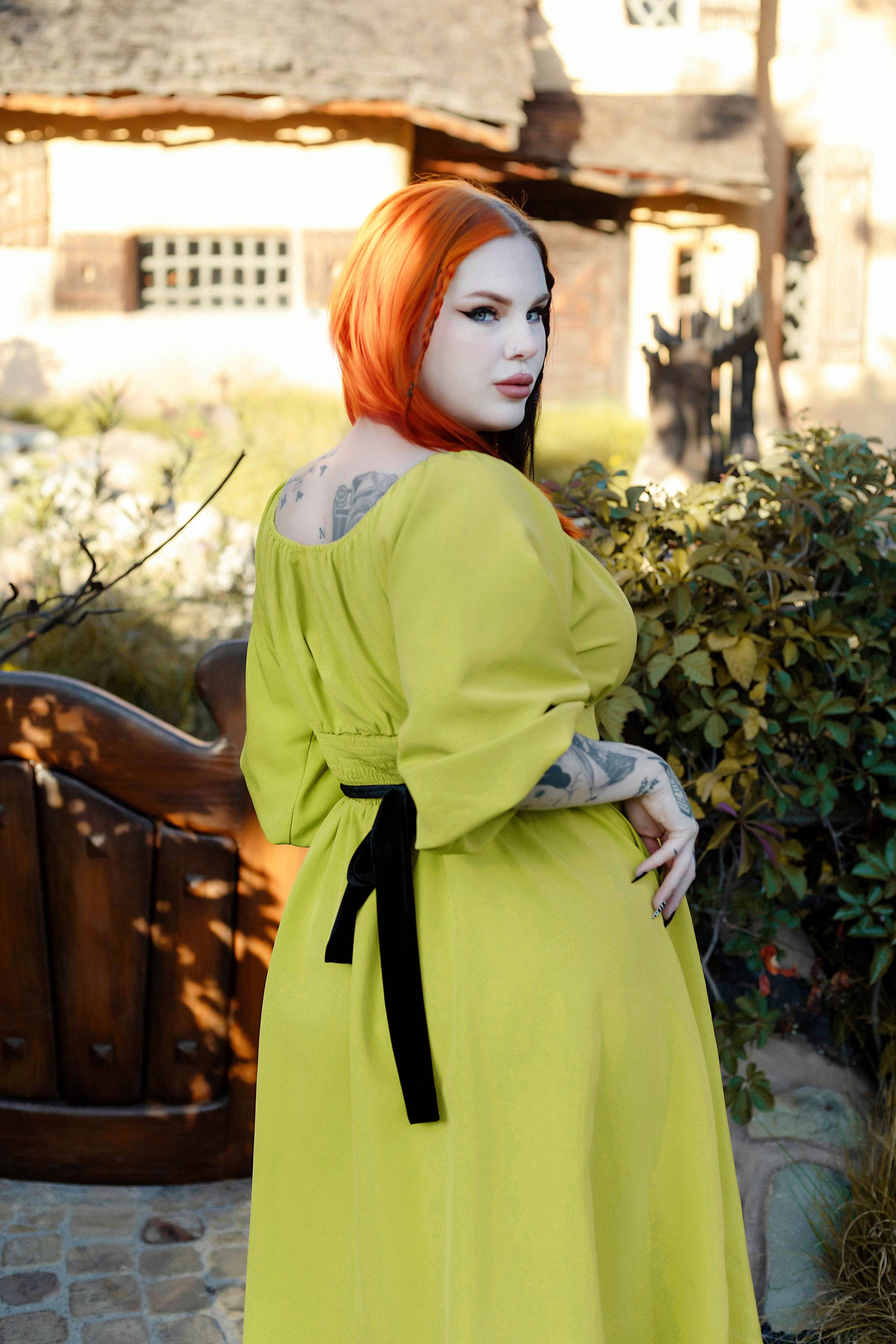 The Oblong Box Shop™ - Vendita all'ingrosso Vestito - Donna - Abito Eva Chartreuse6