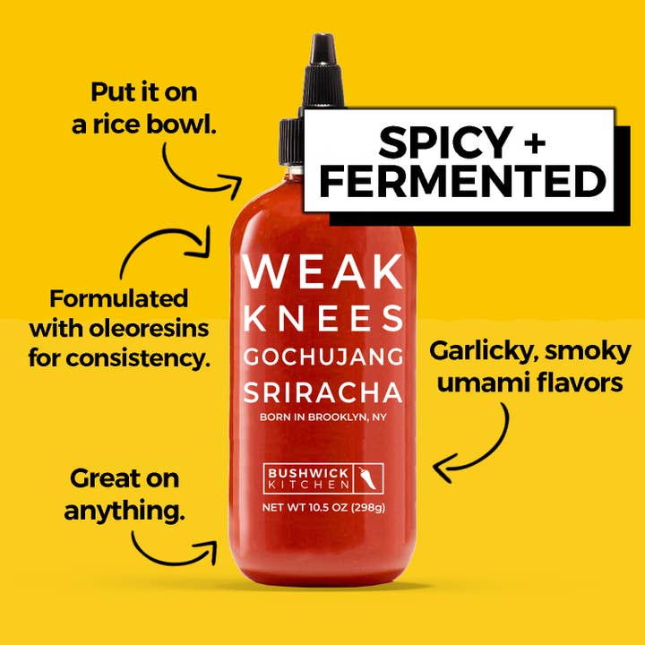 Bushwick Kitchen - Wholesale Hot Sauce - Weak Knees Gochujang Sriracha (Vegan)2