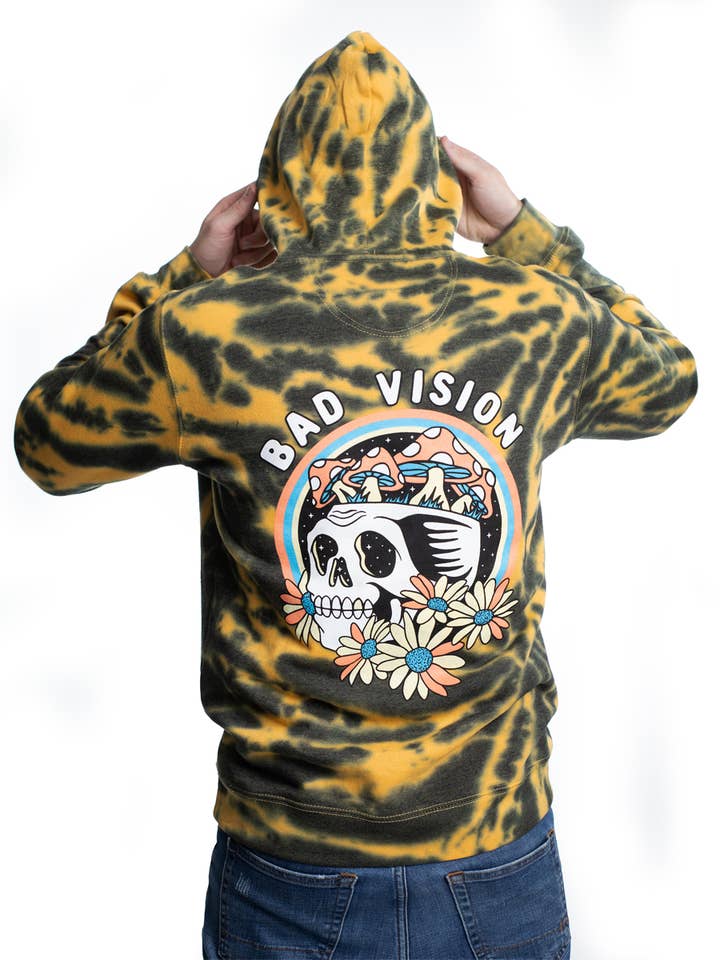 PULL À CAPUCHE BAD VISION SPIRAL WASH W2447-0861SW pour la vente par Dikotomy