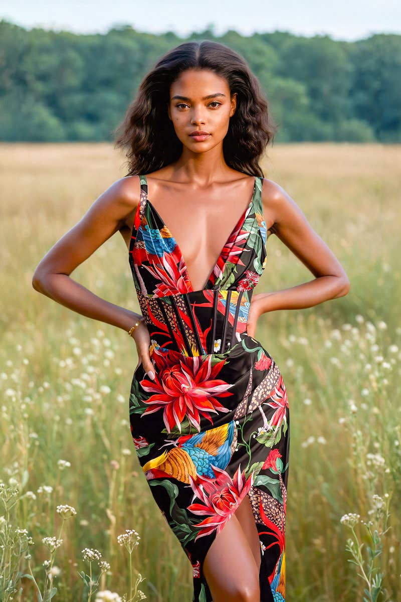 Naomi Draped midi dress for wholesale on Faire1