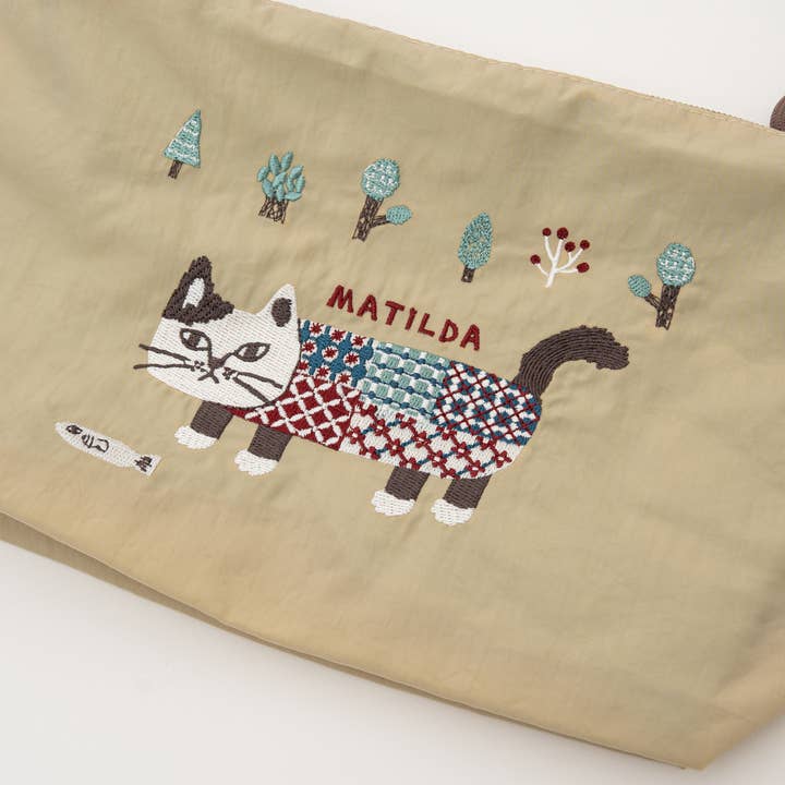 U PLUS INC - Wholesale Crossbody Bag - Unisex - Kusuguru Japan Embroidered Cat Multi-Use Crossbody Bag9