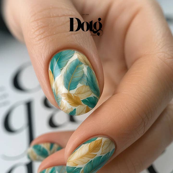 Feather Design Nail Polish Wraps DIY Manicure Stickers for wholesale by Design on The Go Studio
