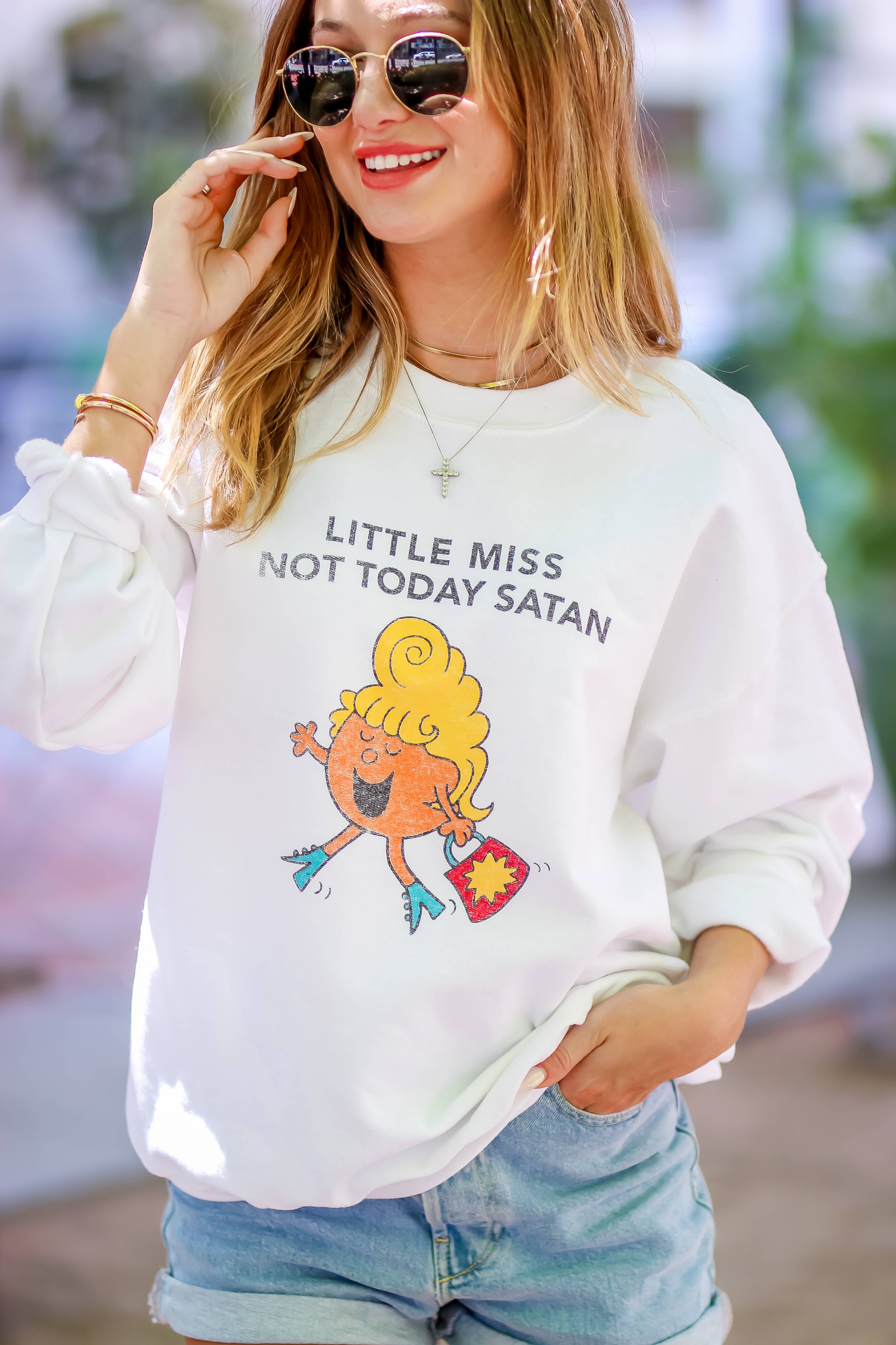 The Light Blonde – Camisola gráfica - Mulher por atacado – Moletom Little Miss Not Today Satan