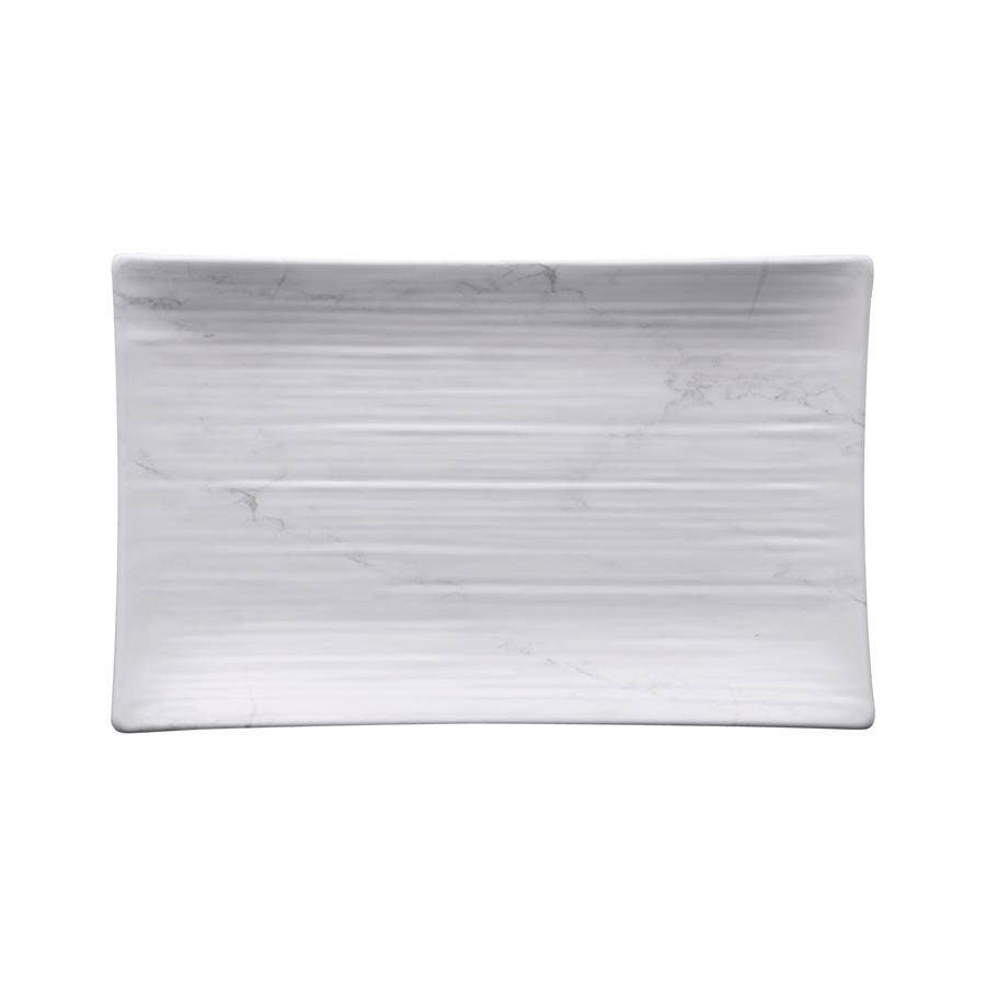 LeadingWare - Wholesale Dinner Plate - Gourmet Marble Blanc Melamine Rectangular Plate2