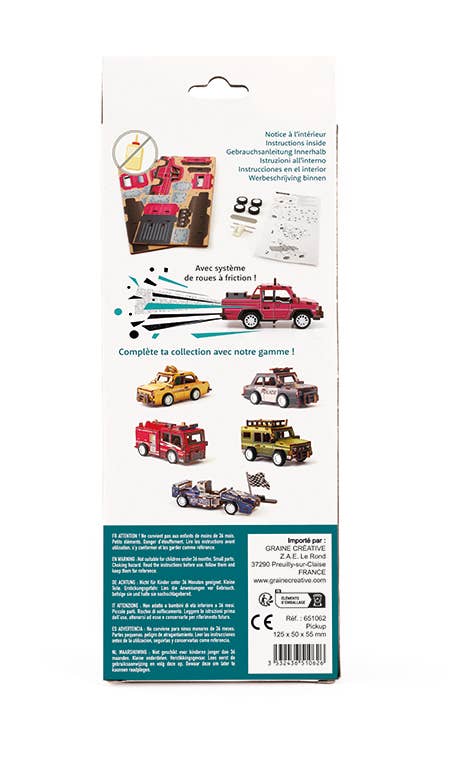 Graine Créative - Wholesale Toy Car/Truck - Kids - 3D WOOD MODEL PICKUP VEHICLE7