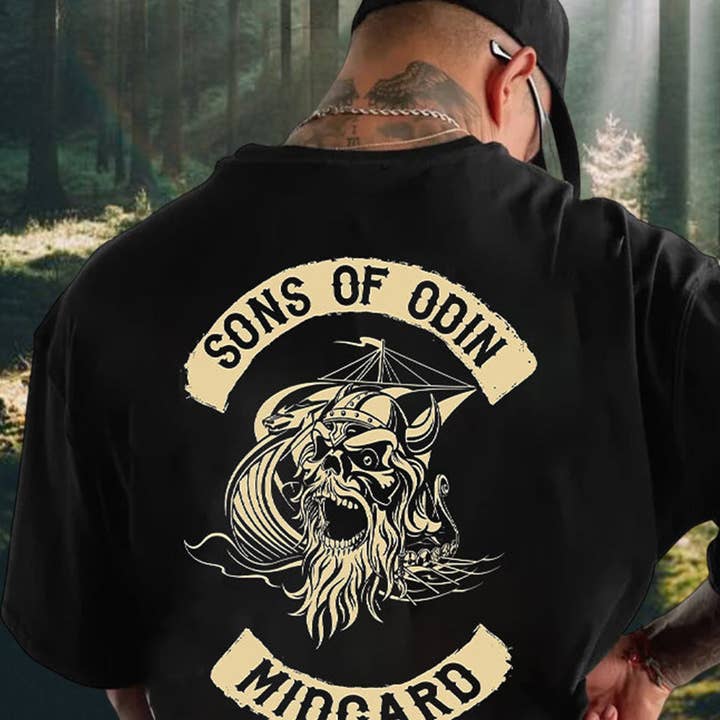 Sons of Odin Norse Mythology Men's Oversized T-shirt for wholesale by novaxau