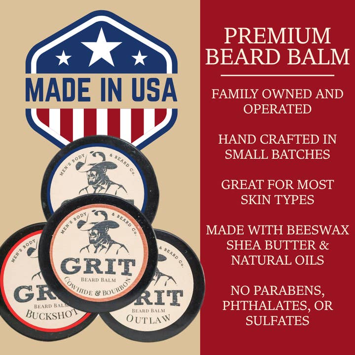 GRIT Soap Supply - Wholesale Beard Styling Product - Cowhide & Bourbon Beard Balm3