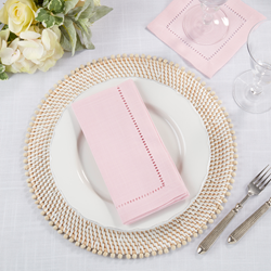 Saro Lifestyle – wholesale Dinner & cloth napkin – Poly Hemstitched Dinner Napkin2