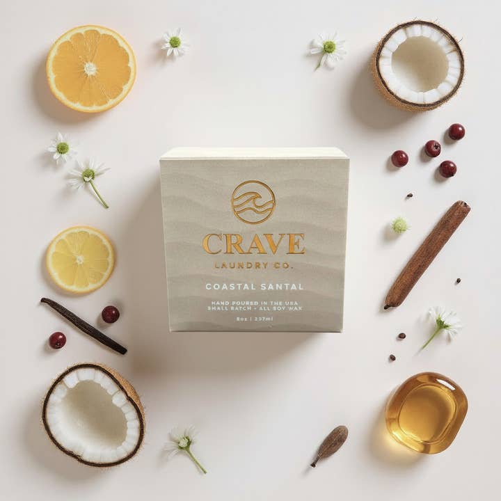 Bougie en boîte Santal côtier pour la vente par Crave Laundry Co
