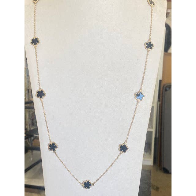 Collana lunga con pendenti a quadrifoglio per la vendita all'ingrosso da parte di Diamond Veneer Travel Jewelry