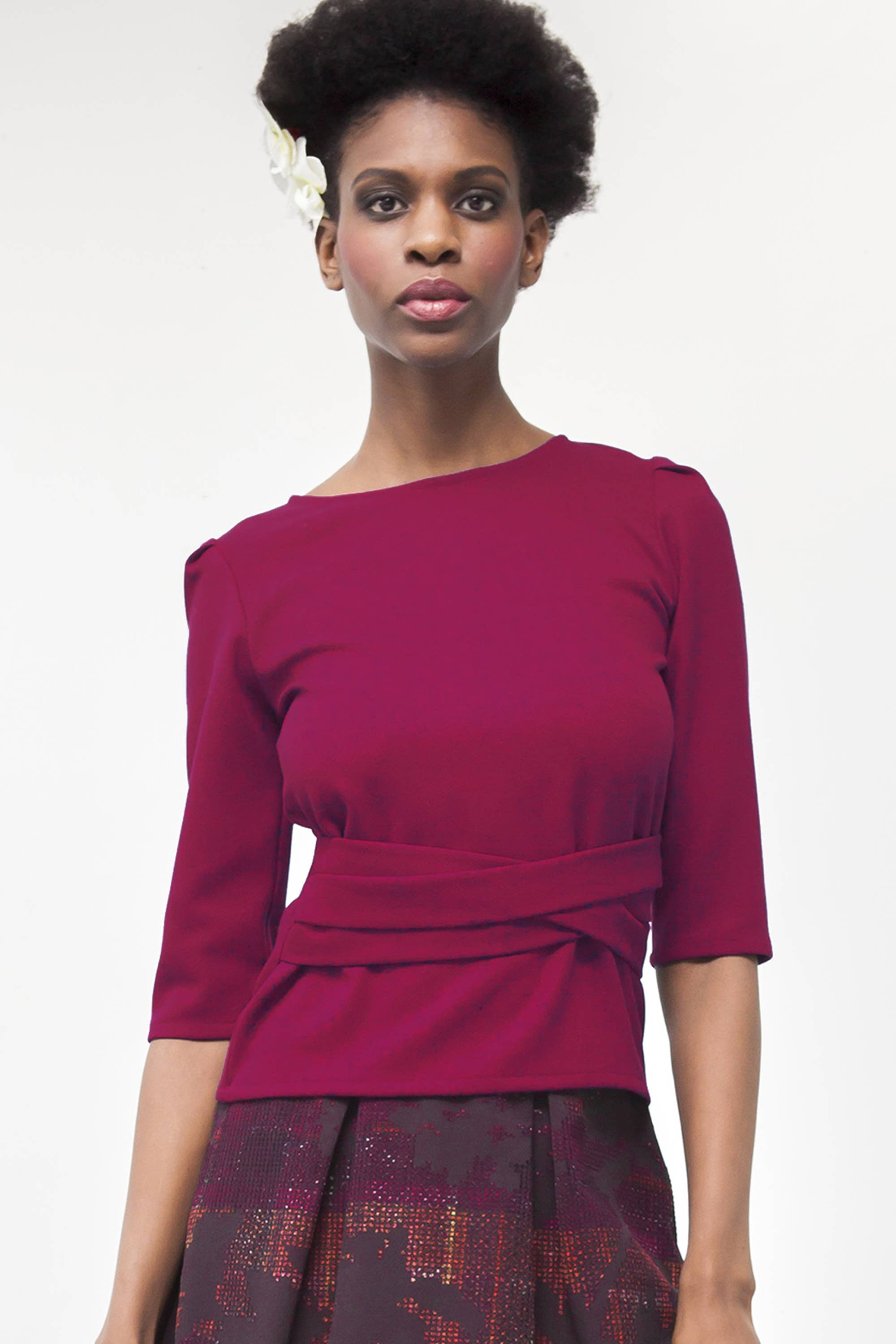 Phalaenopsis Paris - Venta al por mayor Jersey corto de punto - Mujer - Top LEON1