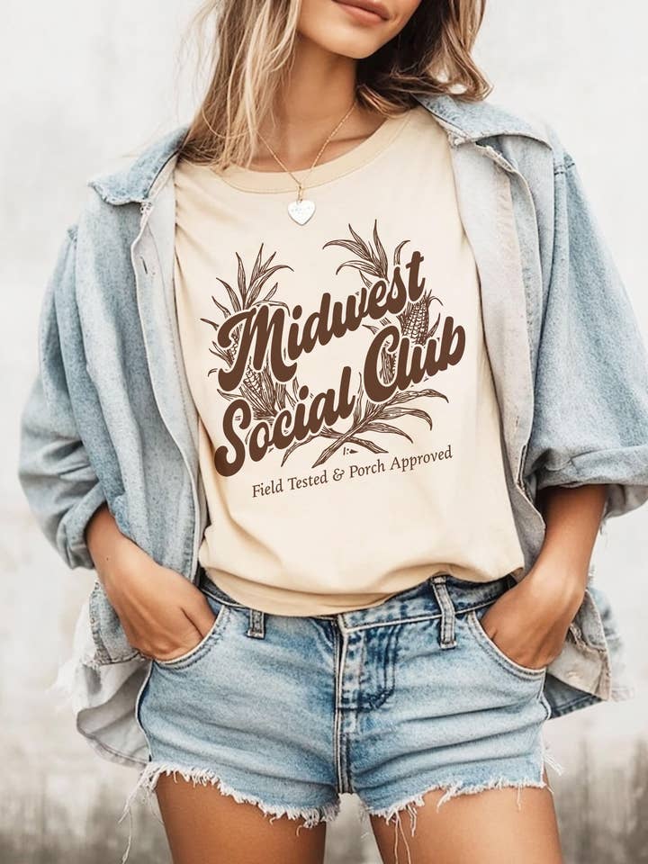T-shirt Gráfica do Clube Social do Midwest | Verão | Midwest por atacado de Rivals Inc. Wholesale
