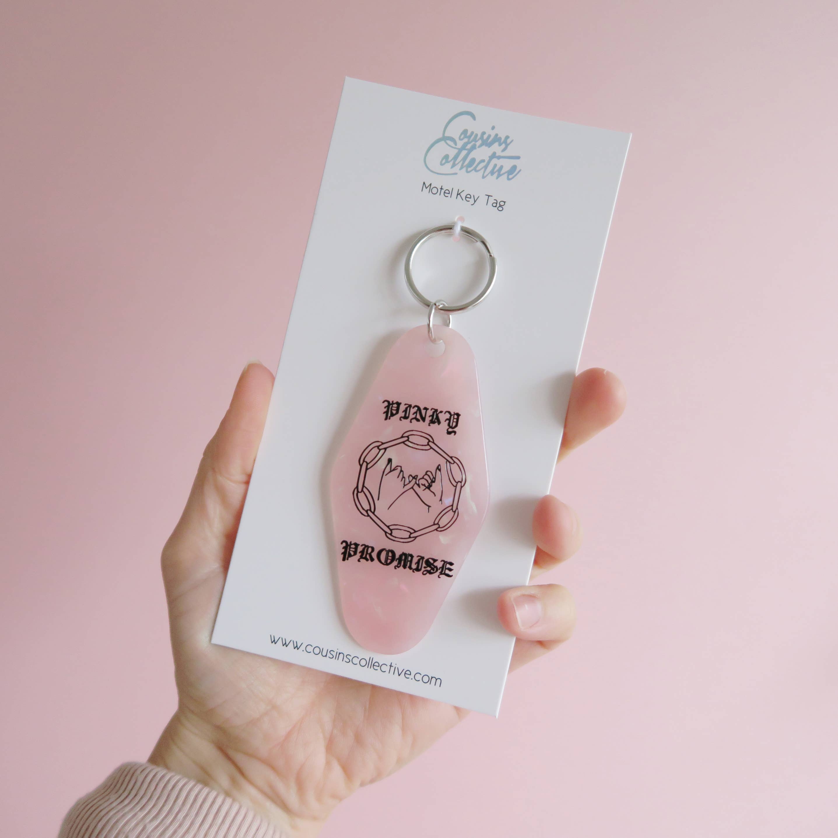 Cousins Collective - Wholesale Keychain - Women's - Pinky Promise Motel Keytag Keychain - Pink2