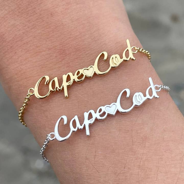 Capeology - Wholesale Charm/Dangle Bracelet - Dainty Cape Cod Script Bracelet1