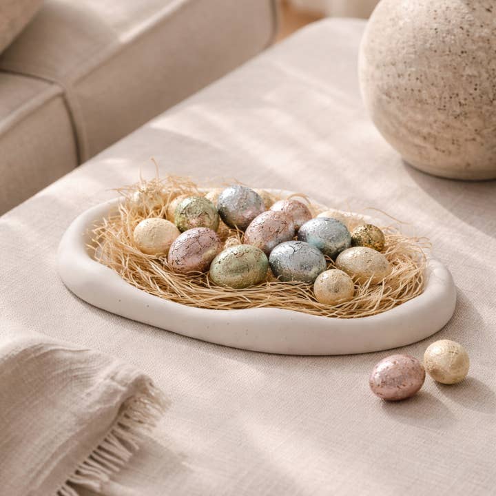 Bandeja decorativa Cloud Oval – Jesmonite, 23 x 16 cm para venta al por mayor de NOMA Studio