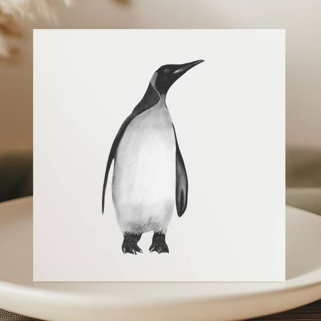 Alya the Penguin Greeting Card for wholesale by Libra Fine Arts