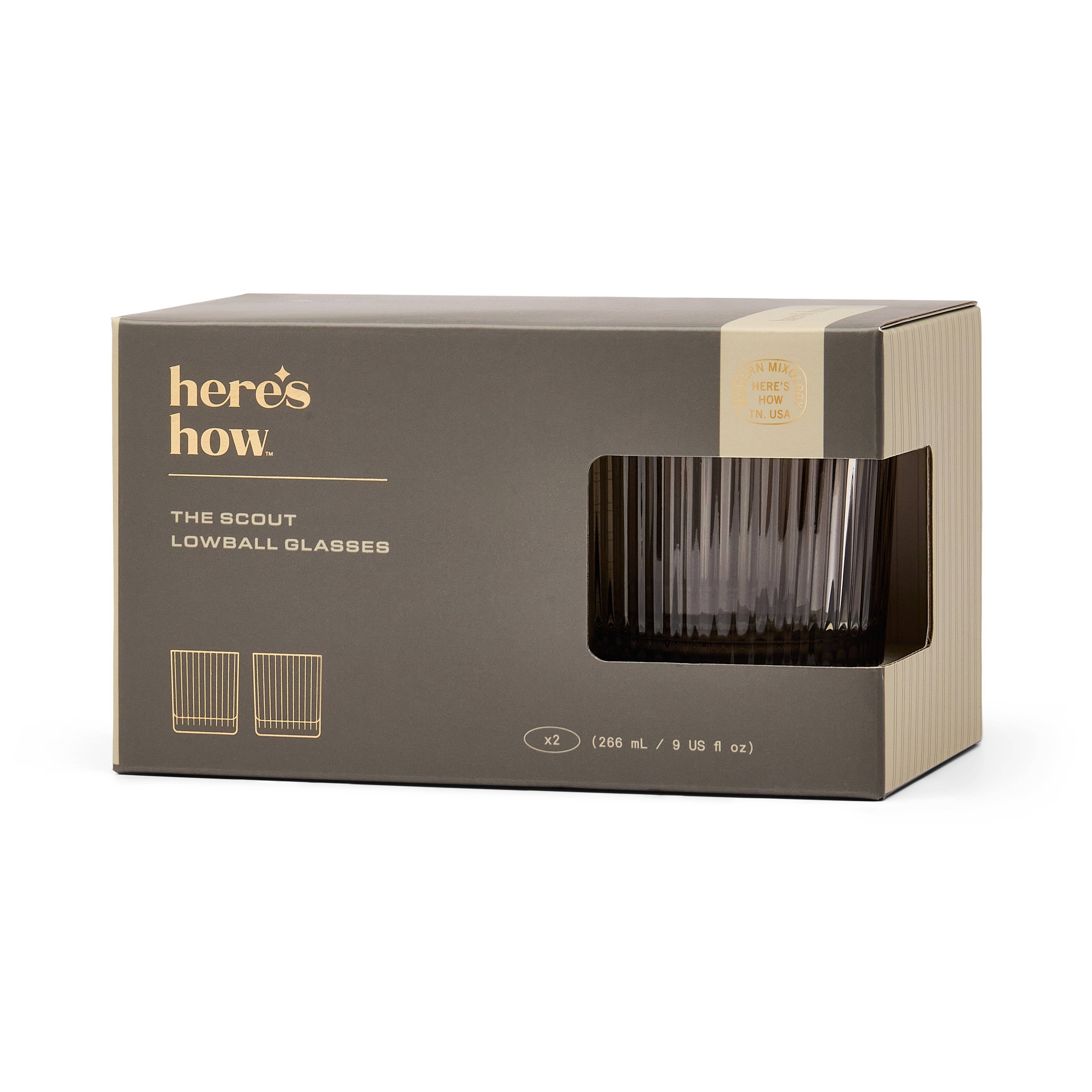 Designworks Collective – wholesale Cocktail/liquor glass – The Scout Lowball Glass - Set of 2 - Smoke0