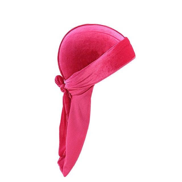 Durag de terciopelo rosa intenso para venta al por mayor de Taelor Boutique