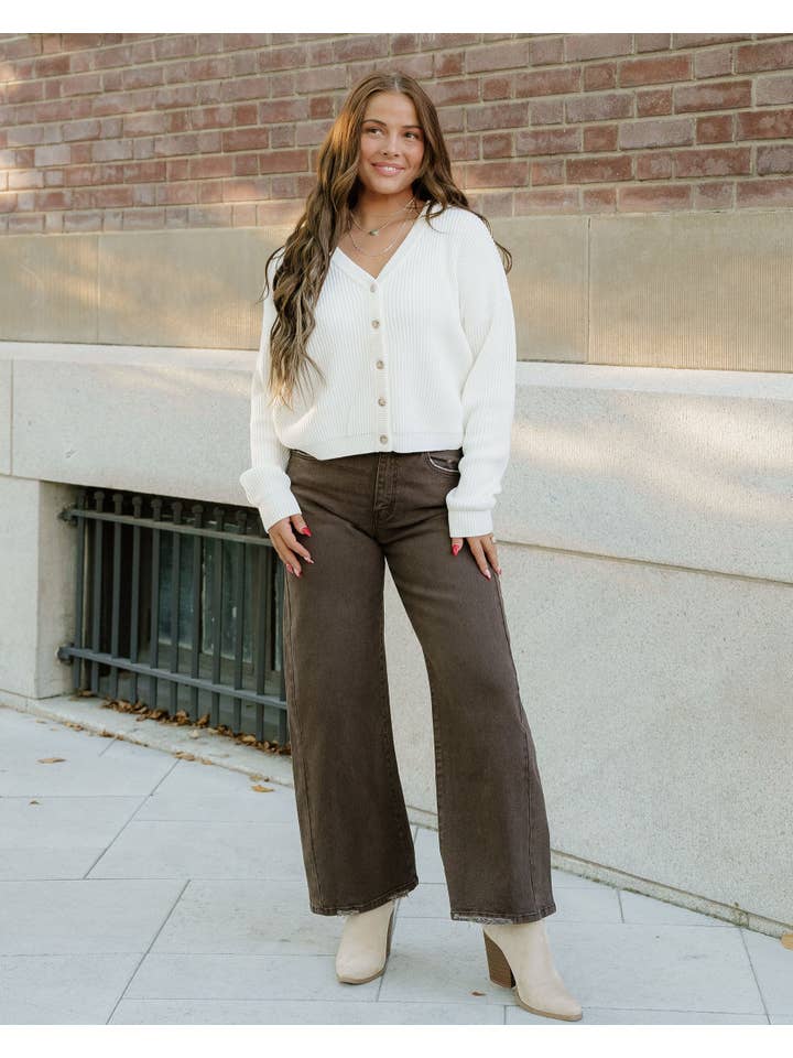 Indie & Co. - Wholesale Cardigan - Women's - Fern Sweater Cardigan - Cream3