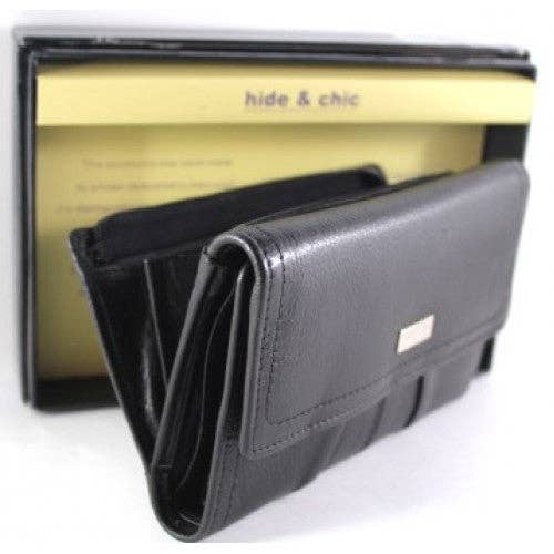 hide & chic – Engroshandel Tegnebog - Dame – RFID pung i fuldnarvet koskindslæder. Sort, brun, blå eller rød. Stil nr. 21004 Hide & Chic46